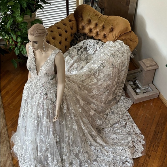 YSA Makino Size 10 lace Floral one of a kind ball gown. - Picture 12 of 16